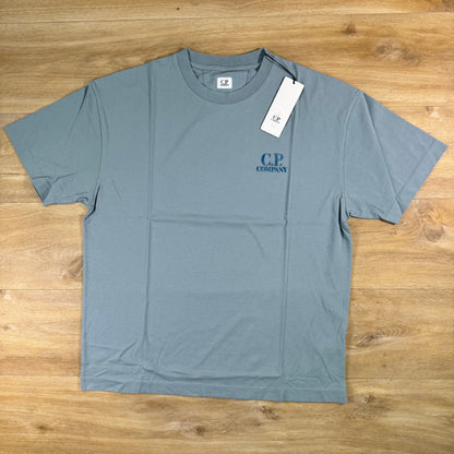 C.P. Company 30/1 Jersey Comfort Logo T-Shirt in Silver Blue