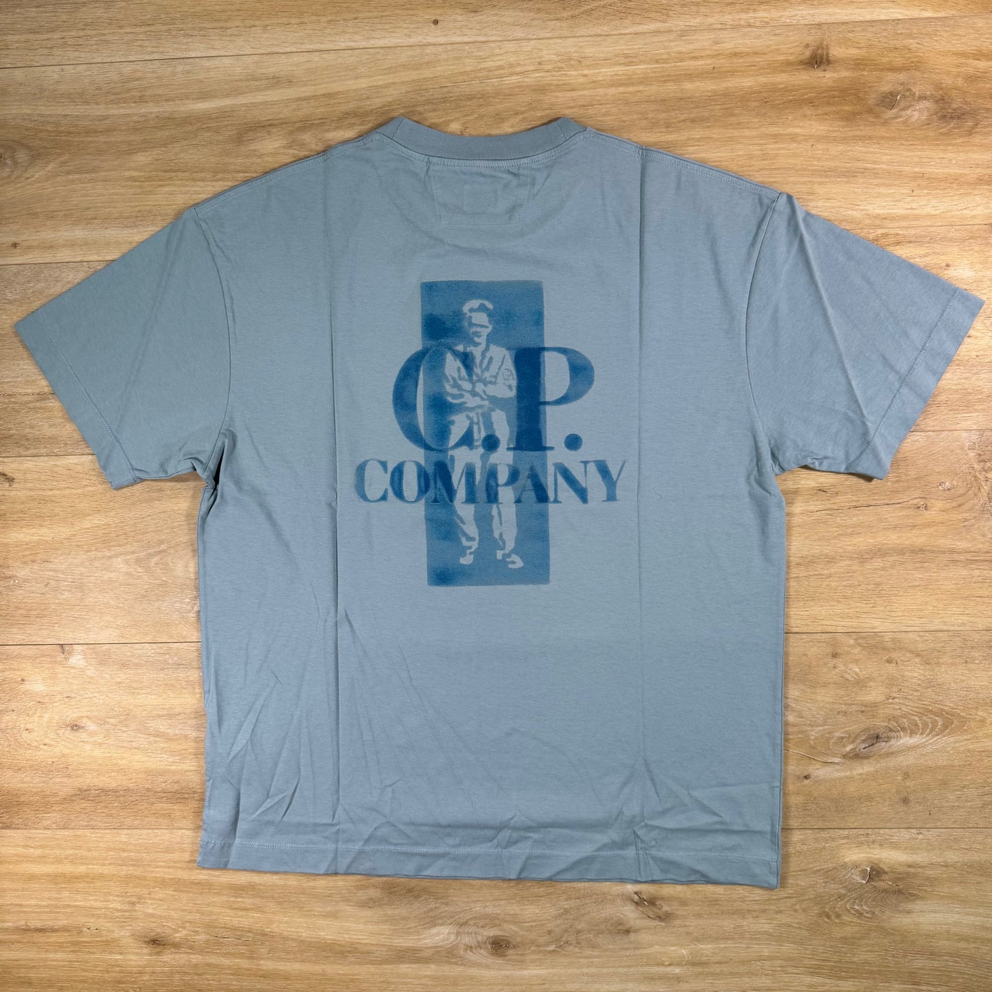 C.P. Company 30/1 Jersey Comfort Logo T-Shirt in Silver Blue