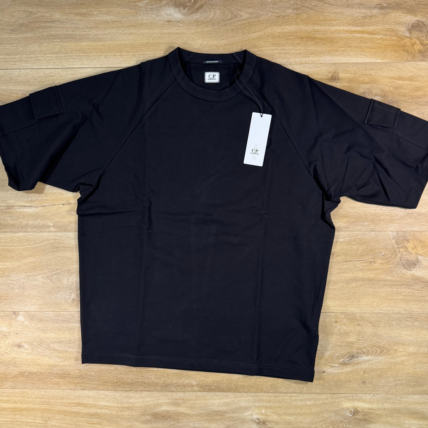 C.P. Company Metropolis Series Sleeve Pocket T-Shirt in Black