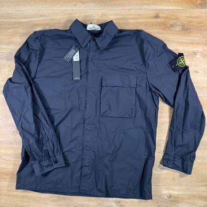 Stone Island Stretch Cotton Tela 'Paracadute' Overshirt in Navy