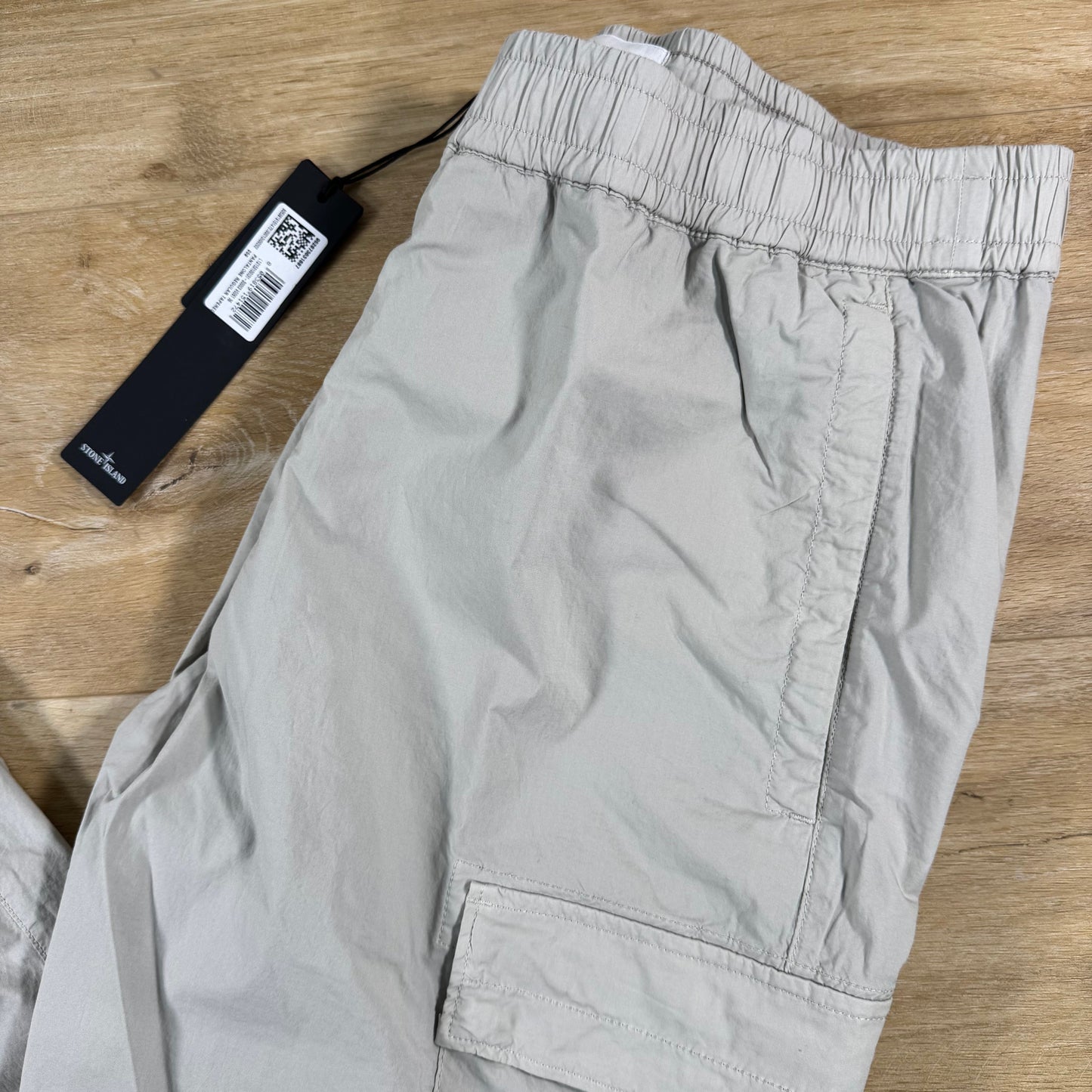 Stone Island Stretch Cotton Tela 'Paracadute' Cargo Pants in Pearl Grey