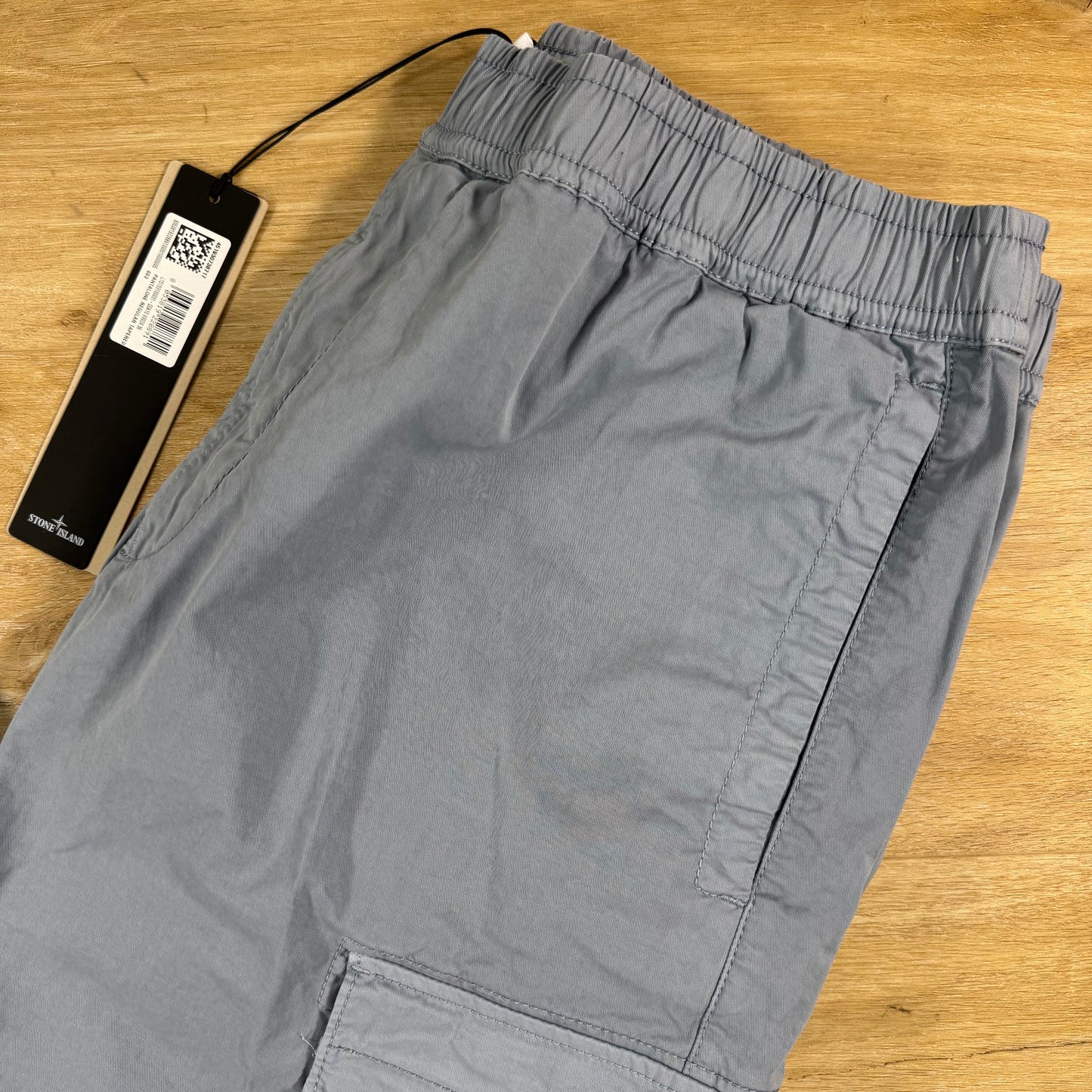 Stone Island Stretch Cotton Twill Cargo Pants in Avio Blue
