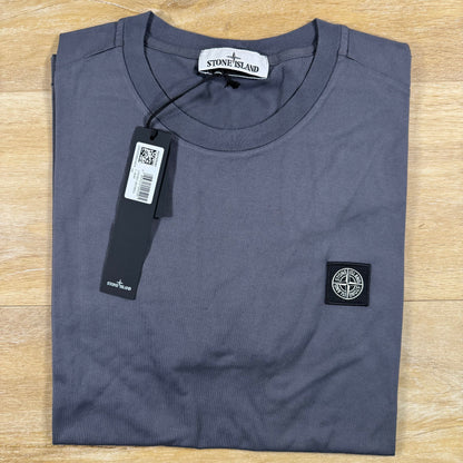 Stone Island Patch Logo T-Shirt in Blue Grey