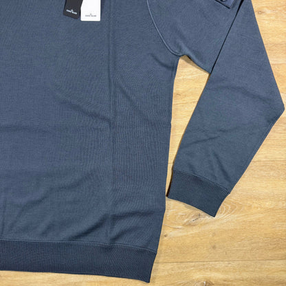 Stone Island Ghost Pure Light RWS Wool Crewneck Jumper in Slate Blue
