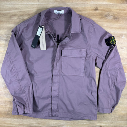 Stone Island Stretch Twill Overshirt in Purple Grey