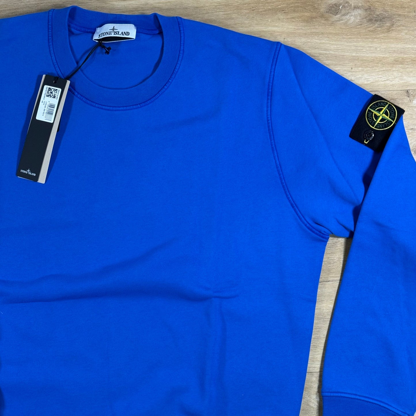 Stone Island Crewneck Fleece Sweatshirt in Bright Blue