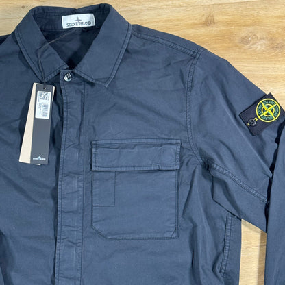 Stone Island Stretch Twill Overshirt in Navy