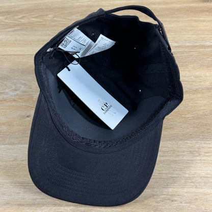 C.P. Company Gabardine Logo Cap in Black