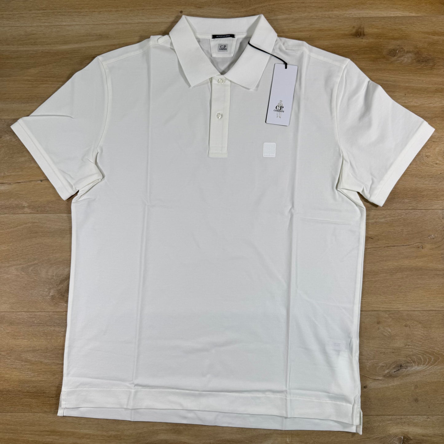 C.P. Company Metropolis Series Polo Shirt in Gauze White