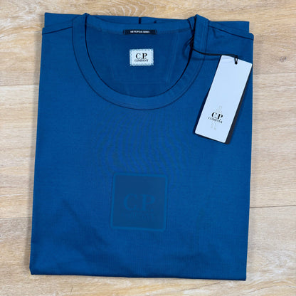 C.P. Company Metropolis Series Square Logo T-Shirt in Moroccan Blue