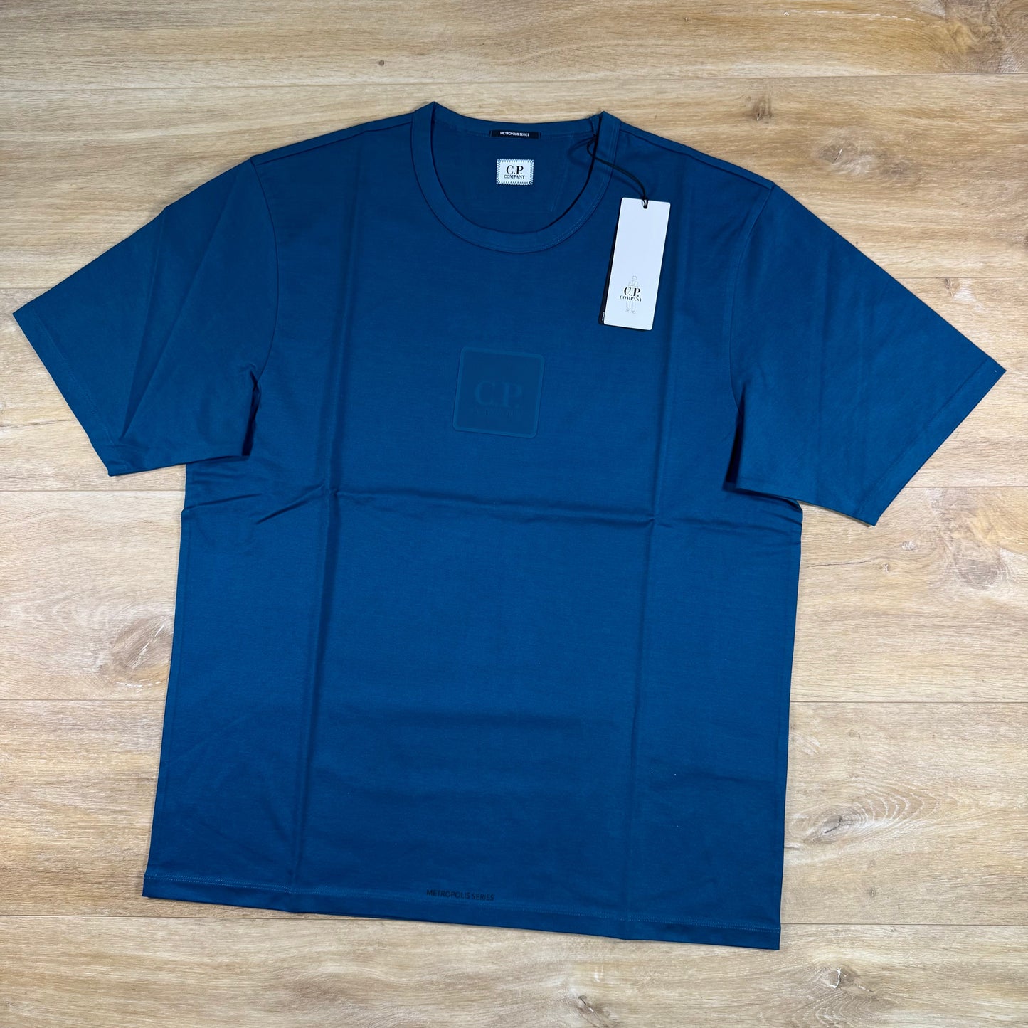 C.P. Company Metropolis Series Square Logo T-Shirt in Moroccan Blue