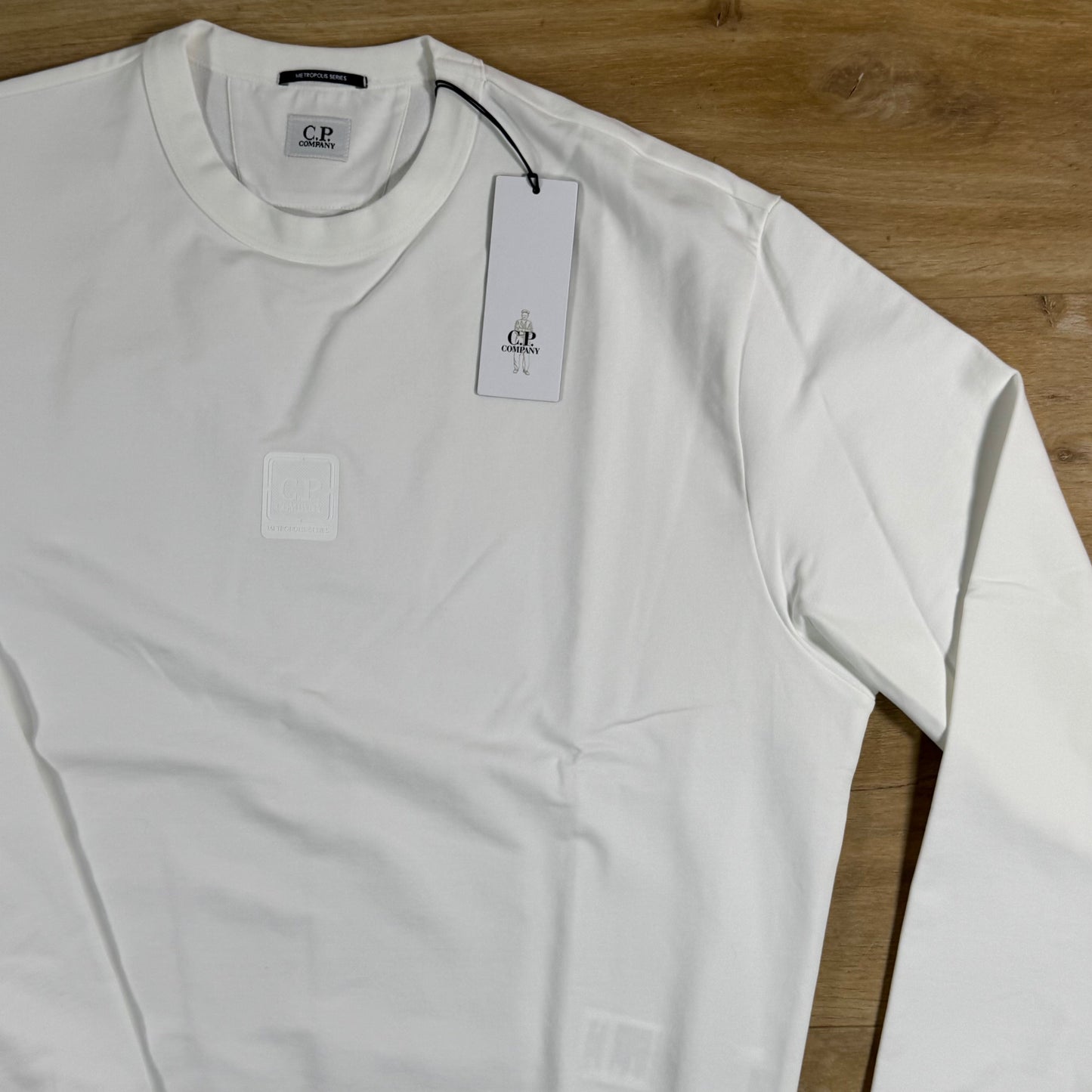 C.P. Company Metropolis Series Stretch Fleece Crewneck Sweatshirt in Gauze White