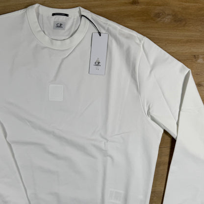 C.P. Company Metropolis Series Stretch Fleece Crewneck Sweatshirt in Gauze White