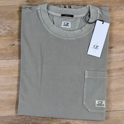 C.P. Company 24/1 Pigment Dyed T-Shirt in Moss Gray - Green