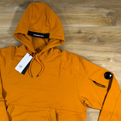 C.P. Company Diagonal Raised Fleece Lens Hoodie in Desert Sun