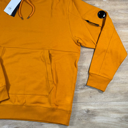 C.P. Company Diagonal Raised Fleece Lens Hoodie in Desert Sun