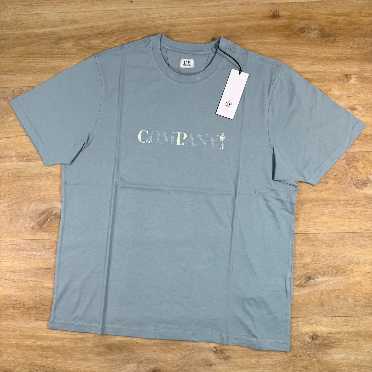 C.P. Company Chest Logo T-Shirt in Silver Blue