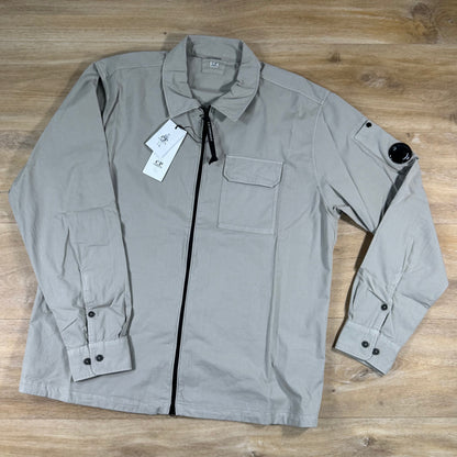 C.P. Company Organic Gabardine Lens Overshirt in Dove