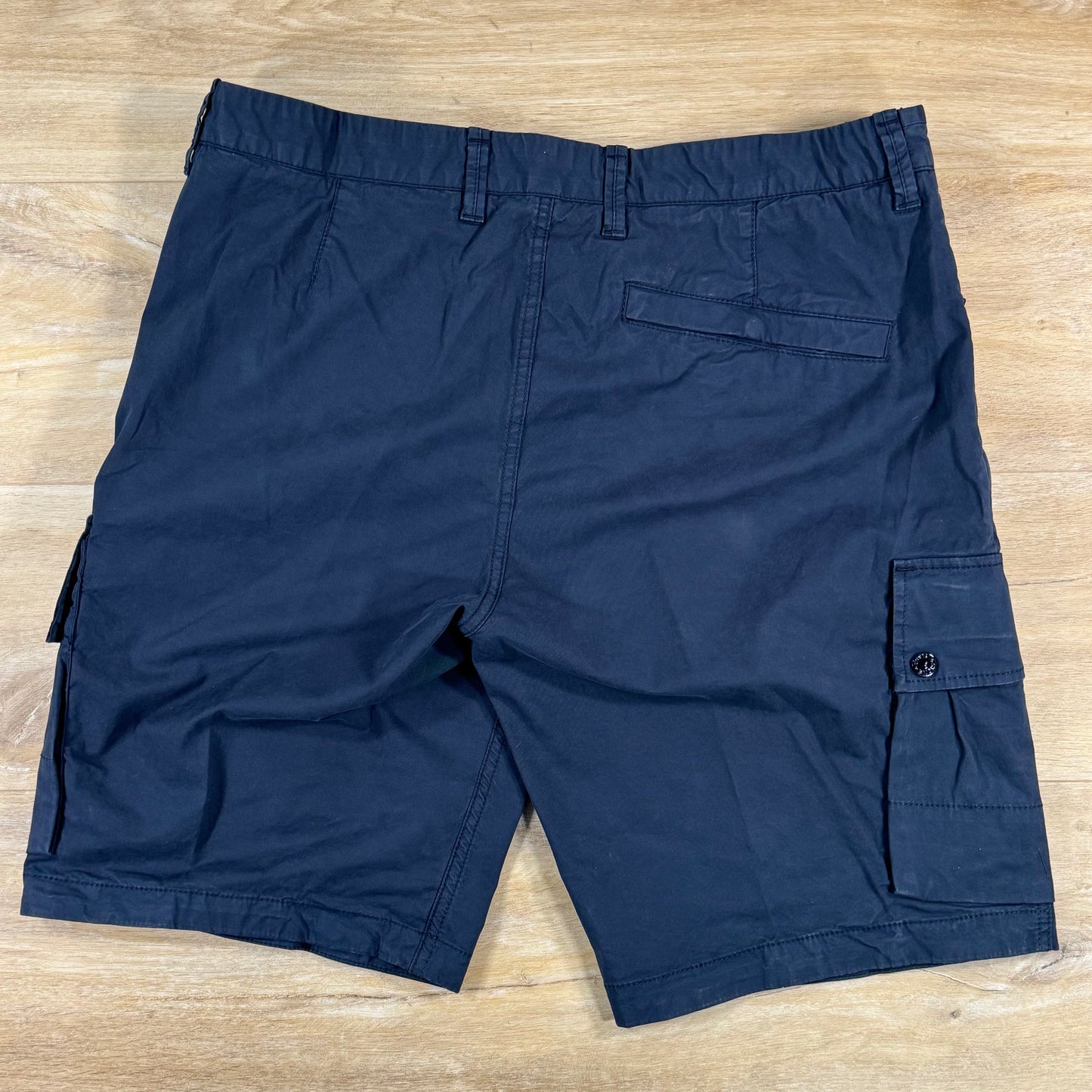Stone Island Stretch Twill Cargo Bermuda Shorts in Navy
