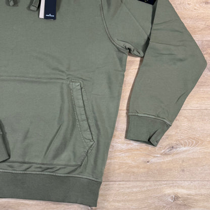 Stone Island Pullover Fleece Hoodie in Military Green