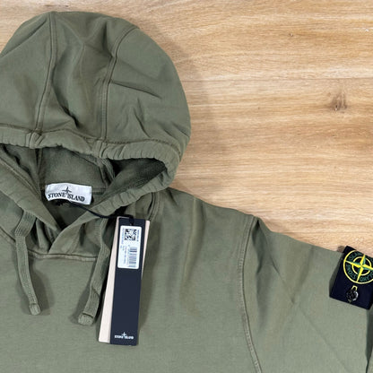 Stone Island Pullover Fleece Hoodie in Military Green