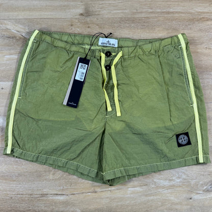 Stone Island Nylon Metal Button Swim Shorts in Lemon