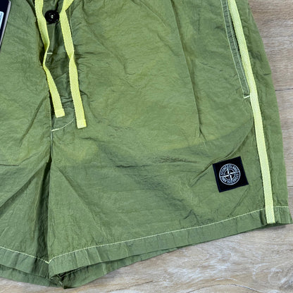 Stone Island Nylon Metal Button Swim Shorts in Lemon