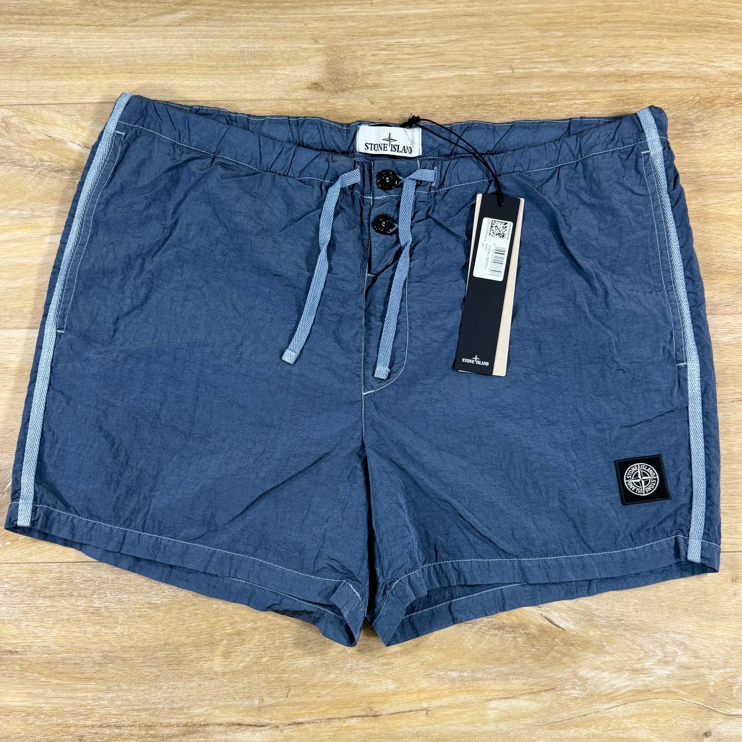 Stone Island Nylon Metal Button Swim Shorts in Avio Blue