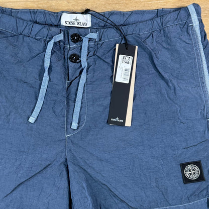 Stone Island Nylon Metal Button Swim Shorts in Avio Blue