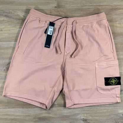 Stone Island Fleece Bermuda Shorts in Plaster Pink