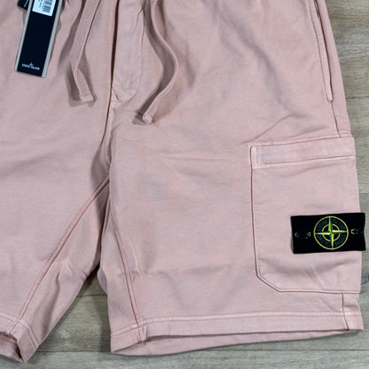 Stone Island Fleece Bermuda Shorts in Plaster Pink