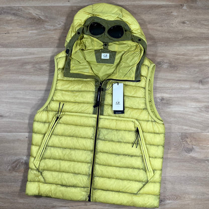 C.P. Company D.D. Shell Goggle Down Gilet in Green Sheen - Yellow