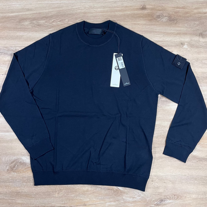 Stone Island Ghost Pure Light RWS Wool Crewneck Jumper in Navy