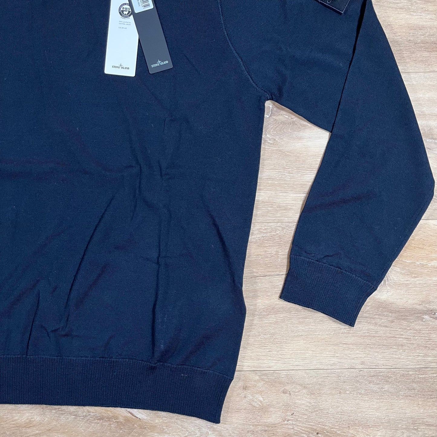 Stone Island Ghost Pure Light RWS Wool Crewneck Jumper in Navy