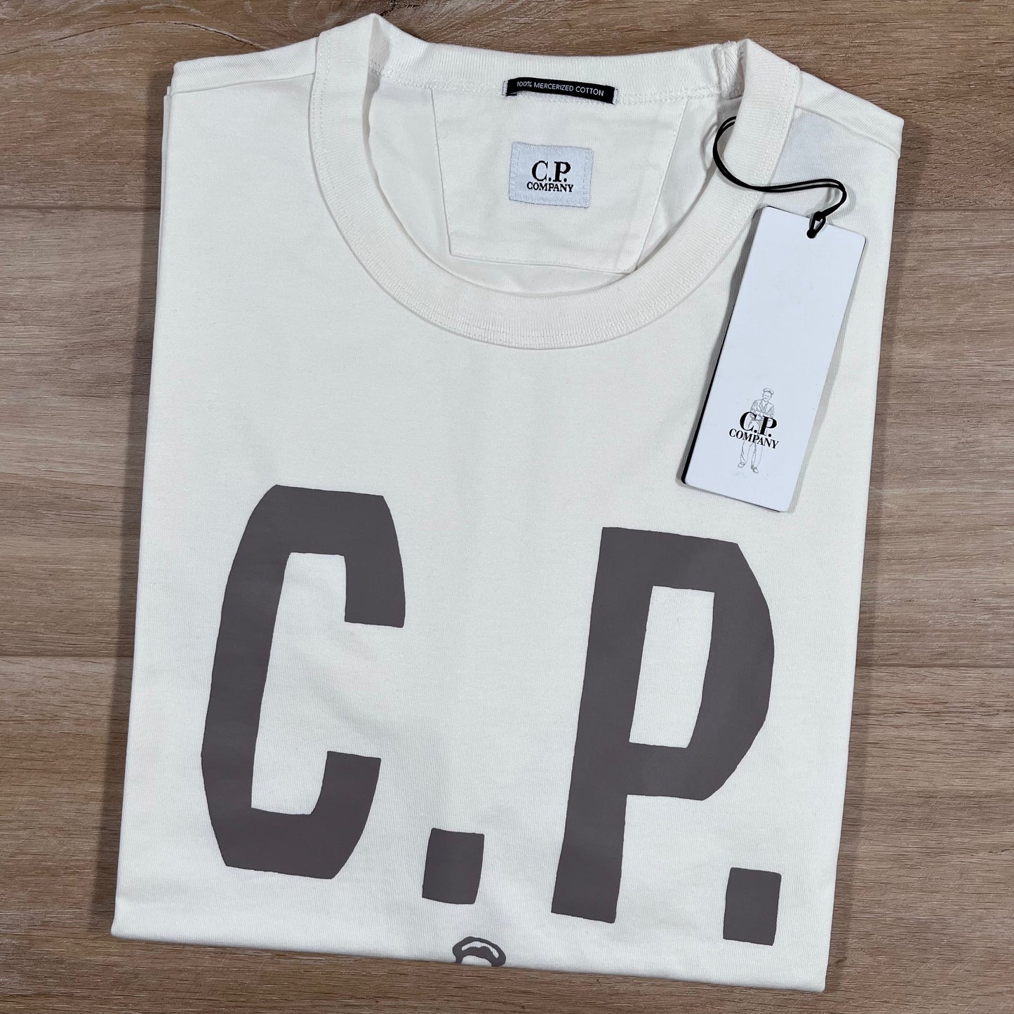 C.P. Company Mercerized 30/2 Jersey Sailor T-Shirt in Gauze White