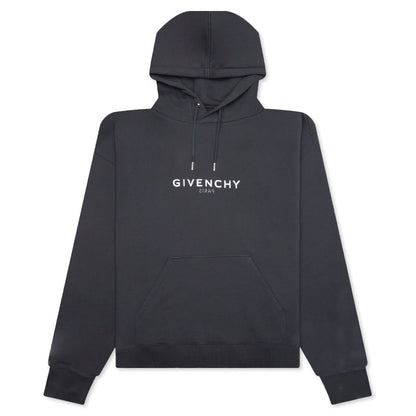 Printed Felpa Slim Fit Hoodie - Charcoal