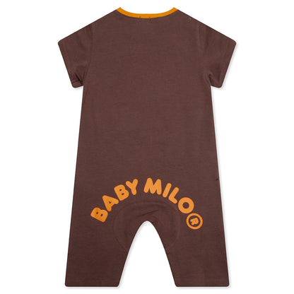Infant's Milo Face Rompers - Brown