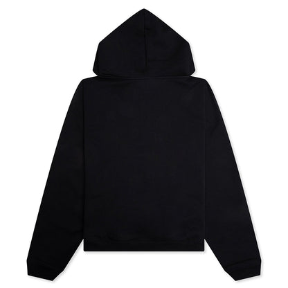 Initial Boxy Oversized Zip Through Hoodie - Black