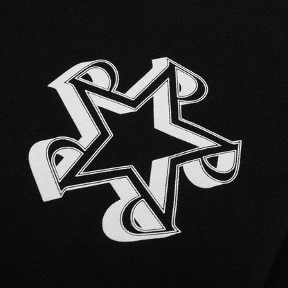 Initial Star Hoodie - Jet Black