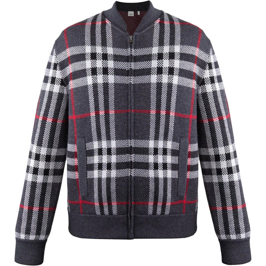 Burberry Morland Dark Charcoal Knit Bomber