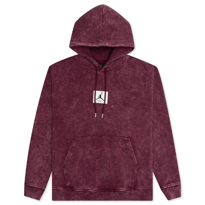 Essential Washed Fleece Hoodie - Cherrywood Red