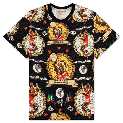 Jordan x Maison Chateau Rouge S/S AOP Tee - Black/Sail/Orange