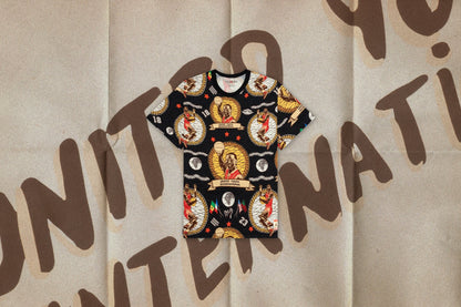 Jordan x Maison Chateau Rouge S/S AOP Tee - Black/Sail/Orange