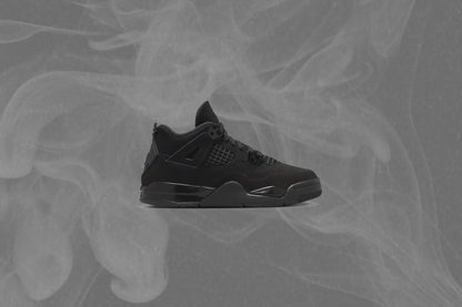 Air Jordan 4 Retro 'Black Cat' (PS) - Black/Light Graphite