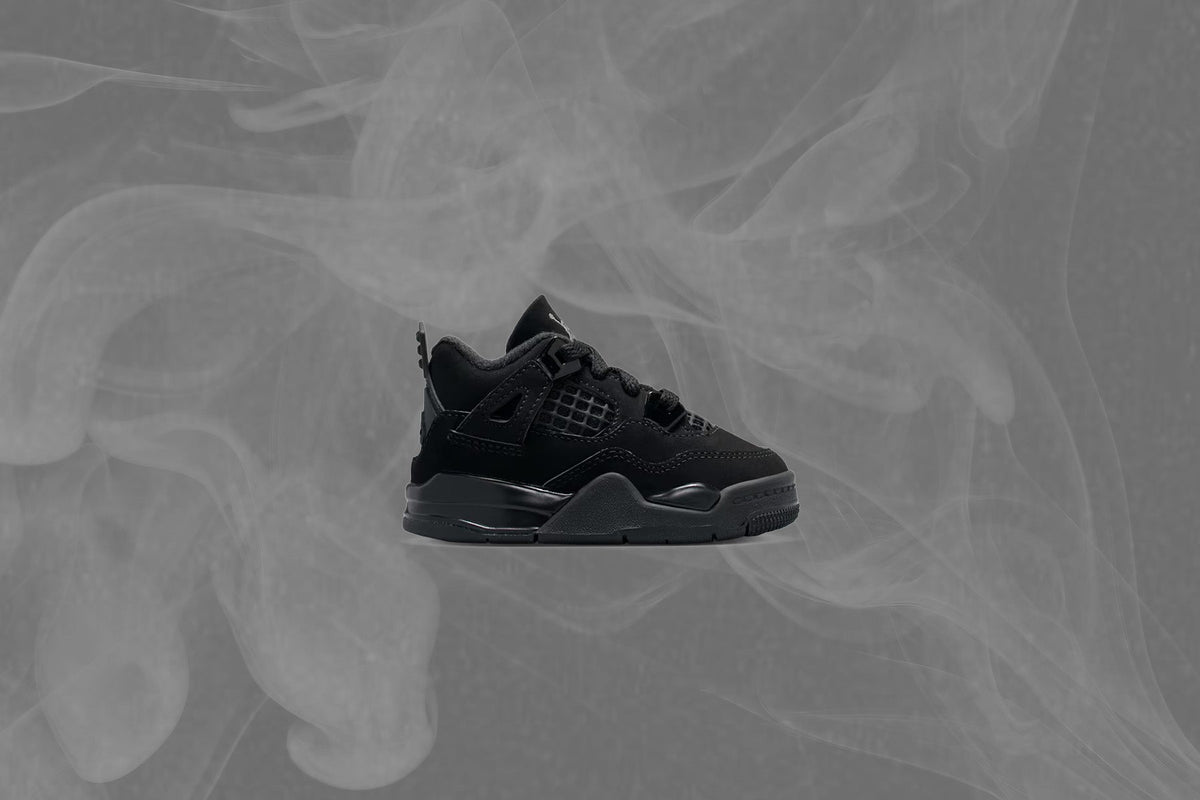 Air Jordan 4 Retro 'Black Cat' (TD) - Black/Light Graphite
