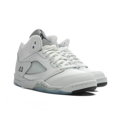 Air Jordan 5 Retro 'White Metallic' (PS) - White/Black/Metallic Silver
