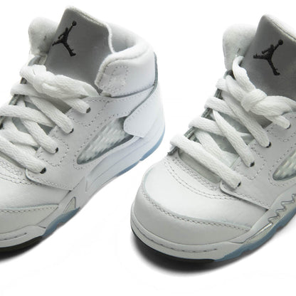 Air Jordan 5 Retro 'White Metallic' (TD) - White/Black/Metallic Silver