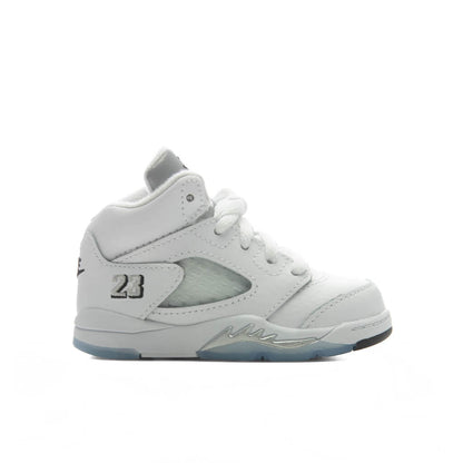 Air Jordan 5 Retro 'White Metallic' (TD) - White/Black/Metallic Silver