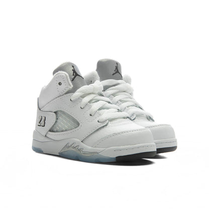 Air Jordan 5 Retro 'White Metallic' (TD) - White/Black/Metallic Silver