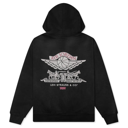 Jordan x Levi's Hoodie - Black/Pale Ivory/Gym Red